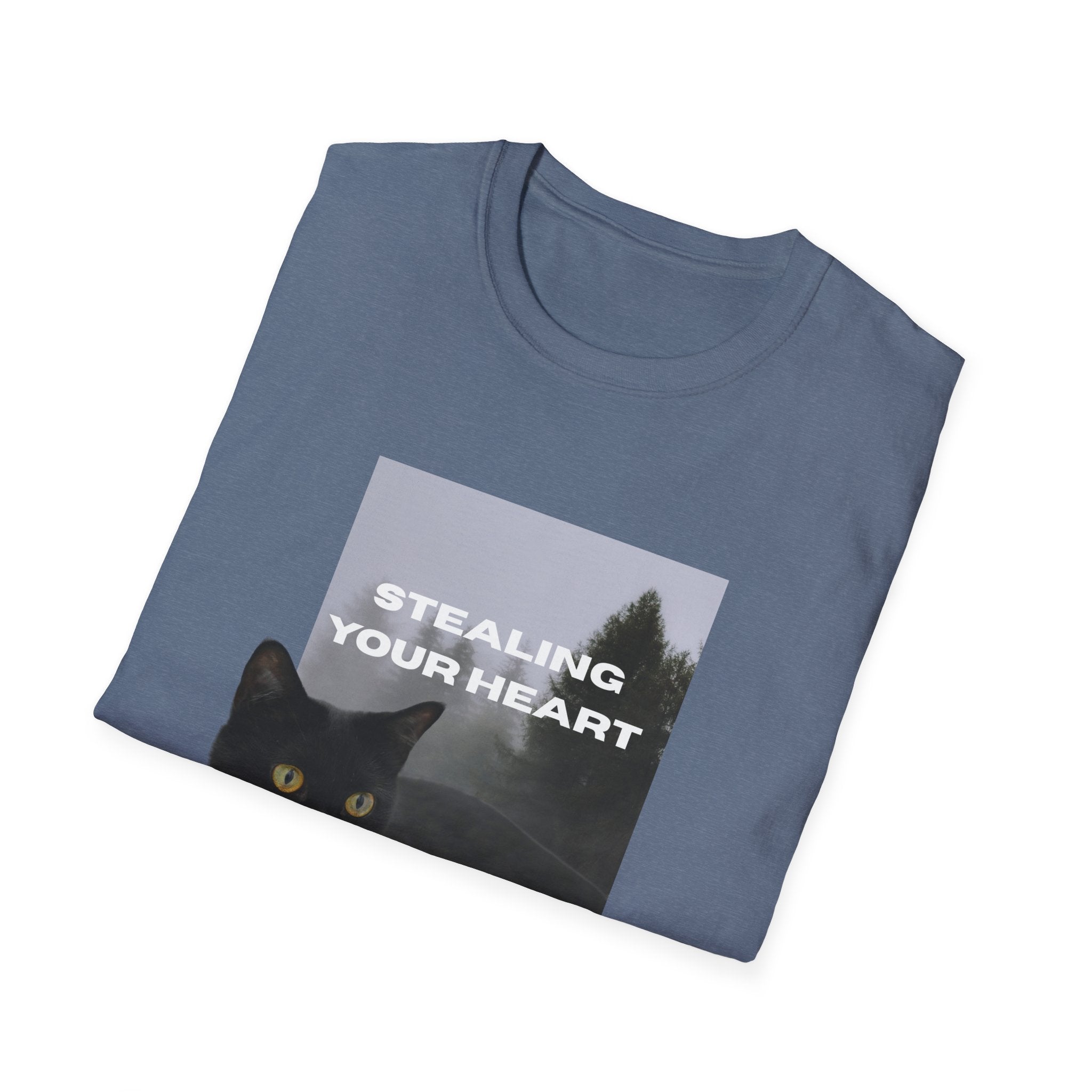 Stealing Your Heart Cat T-Shirt, Funny Cat Lover Gift, Pet Owner Tee, Cozy Everyday Wear, Birthday Present for Cat Lovers