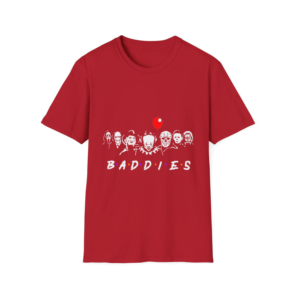 Baddies Graphic T-Shirt, Unisex Tee for Horror Lovers, Perfect for Halloween, Movie Nights, Gift for Friends, Casual Wear