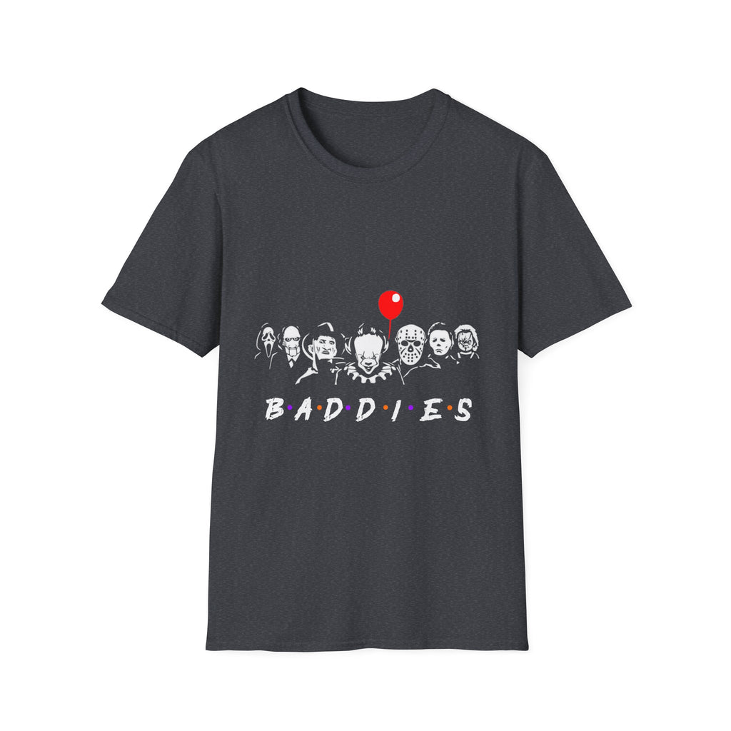 Baddies Graphic T-Shirt, Unisex Tee for Horror Lovers, Perfect for Halloween, Movie Nights, Gift for Friends, Casual Wear