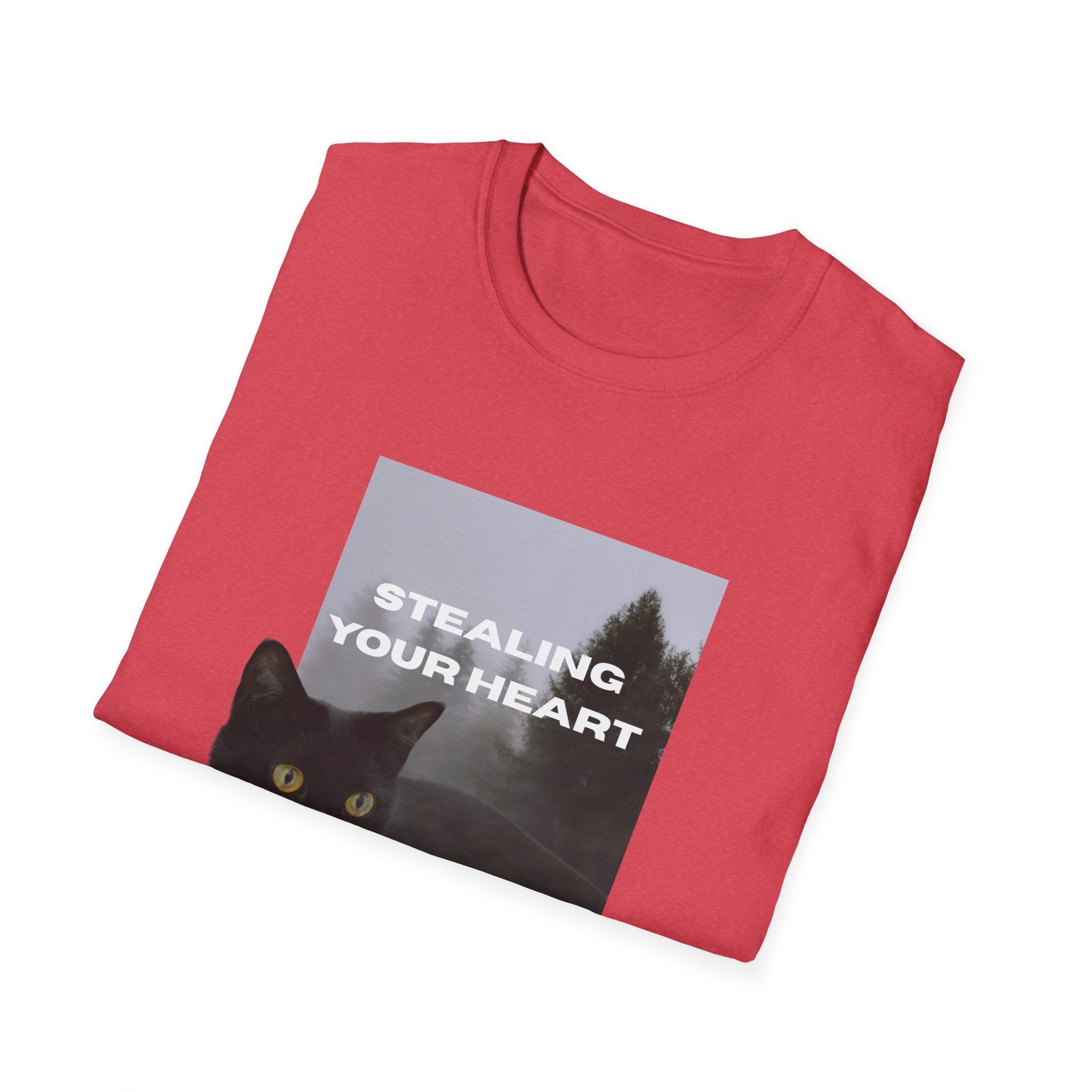 Stealing Your Heart Cat T-Shirt, Funny Cat Lover Gift, Pet Owner Tee, Cozy Everyday Wear, Birthday Present for Cat Lovers