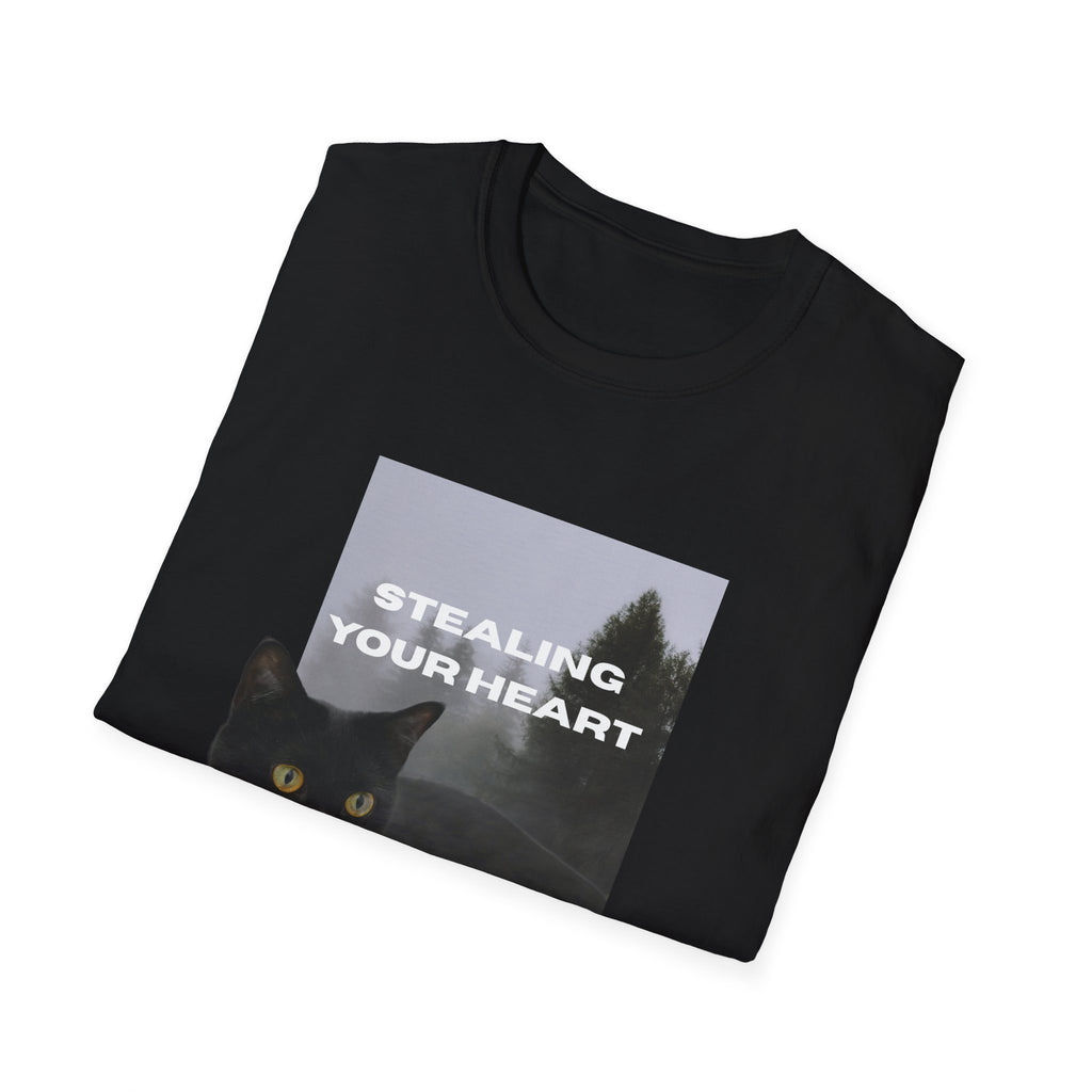 Stealing Your Heart Cat T-Shirt, Funny Cat Lover Gift, Pet Owner Tee, Cozy Everyday Wear, Birthday Present for Cat Lovers