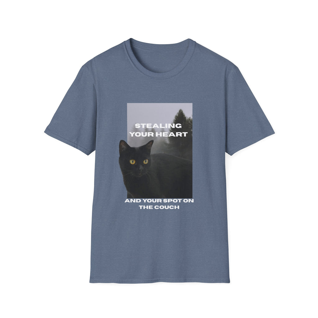 Stealing Your Heart Cat T-Shirt, Funny Cat Lover Gift, Pet Owner Tee, Cozy Everyday Wear, Birthday Present for Cat Lovers