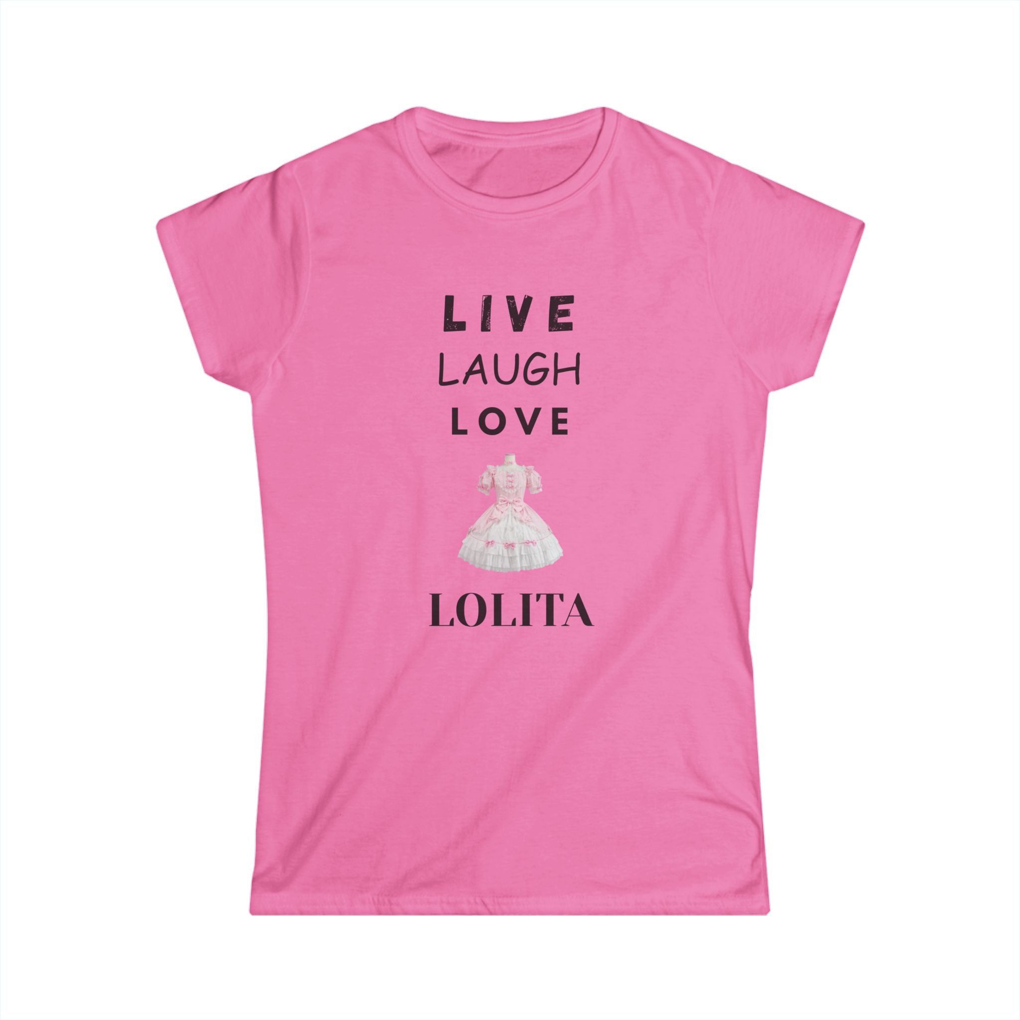 Cute Women's Softstyle Tee - Live Laugh Love Lolita, Casual Tee, Gift for Her, Summer Top, Trendy Graphic Shirt