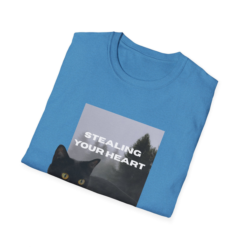 Stealing Your Heart Cat T-Shirt, Funny Cat Lover Gift, Pet Owner Tee, Cozy Everyday Wear, Birthday Present for Cat Lovers