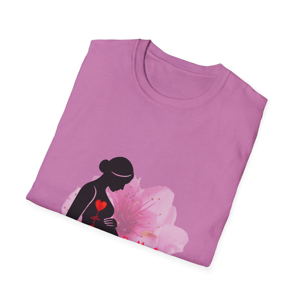 Pregnant Mom Silhouette T-Shirt | Heart Baby Love Maternity Design