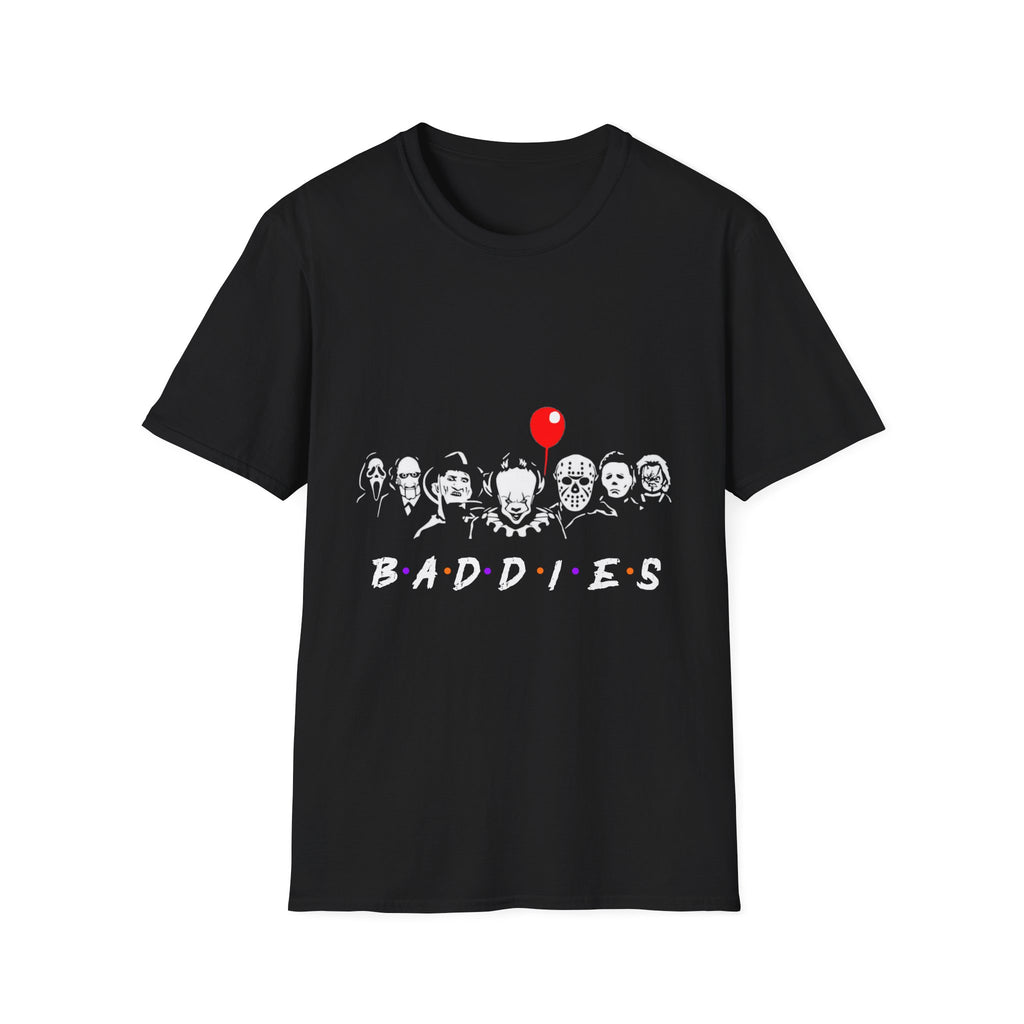 Baddies Graphic T-Shirt, Unisex Tee for Horror Lovers, Perfect for Halloween, Movie Nights, Gift for Friends, Casual Wear