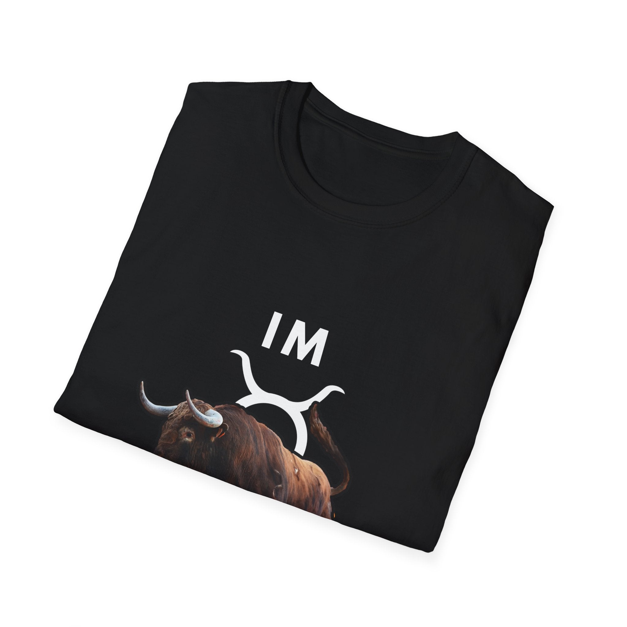 Taurus Bull T-Shirt — “I’m Taurus” Zodiac Tee with Pros & Cons Backprint