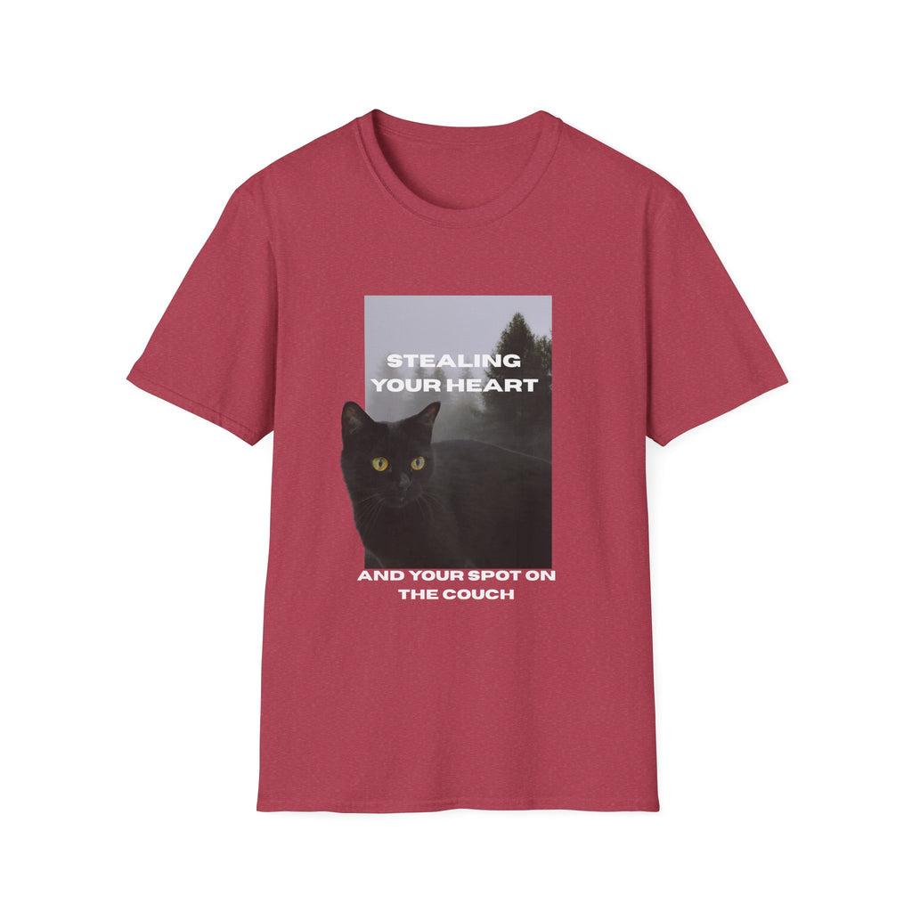 Stealing Your Heart Cat T-Shirt, Funny Cat Lover Gift, Pet Owner Tee, Cozy Everyday Wear, Birthday Present for Cat Lovers