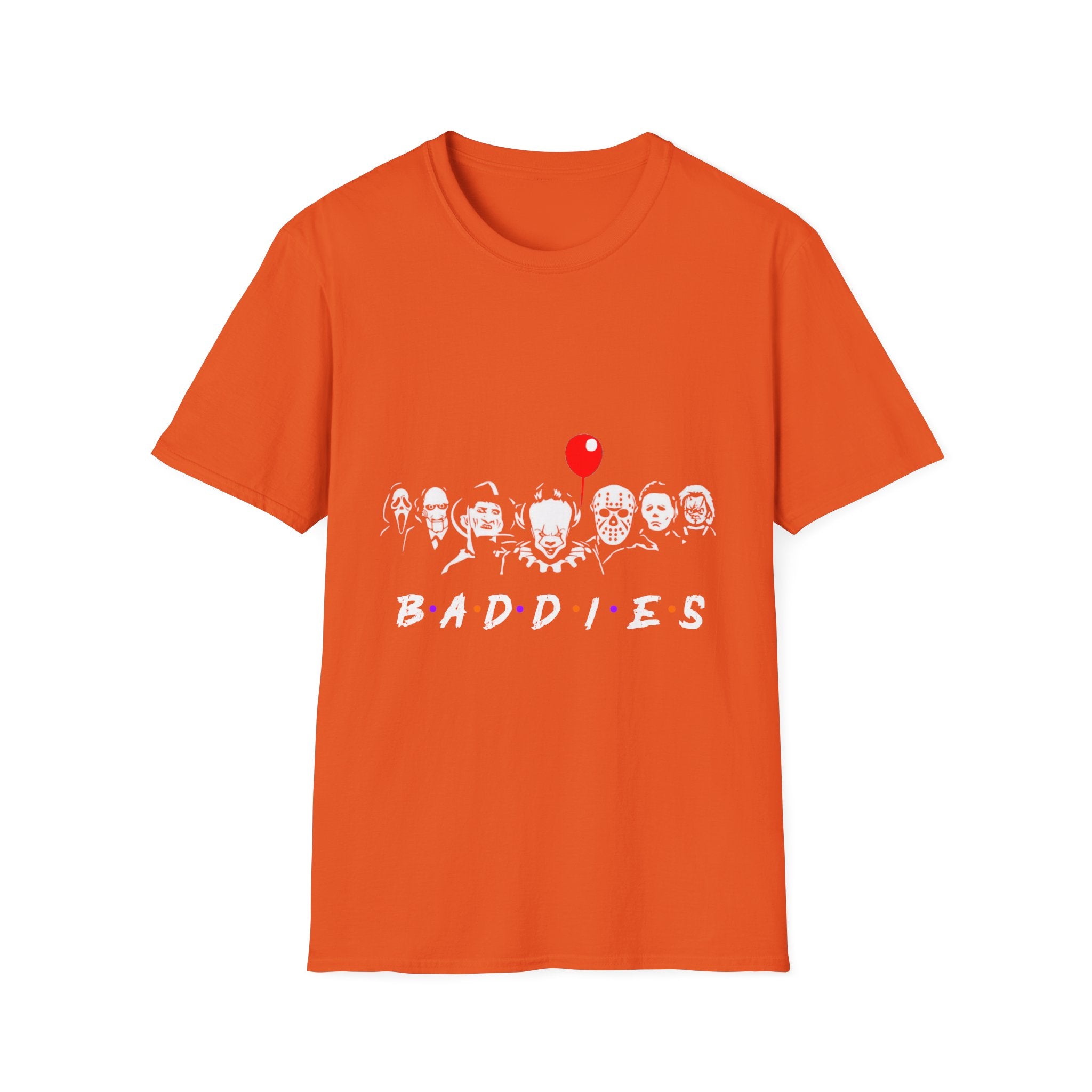 Baddies Graphic T-Shirt, Unisex Tee for Horror Lovers, Perfect for Halloween, Movie Nights, Gift for Friends, Casual Wear