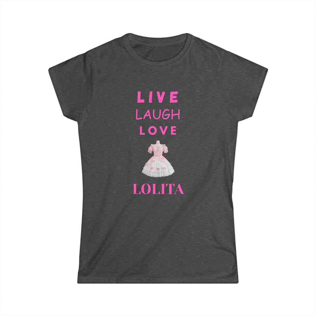 Live Laugh Love Lolita Women's Softstyle Tee | Cute Casual Shirt, Trendy Gift, Everyday Wear, Anime Lover Apparel