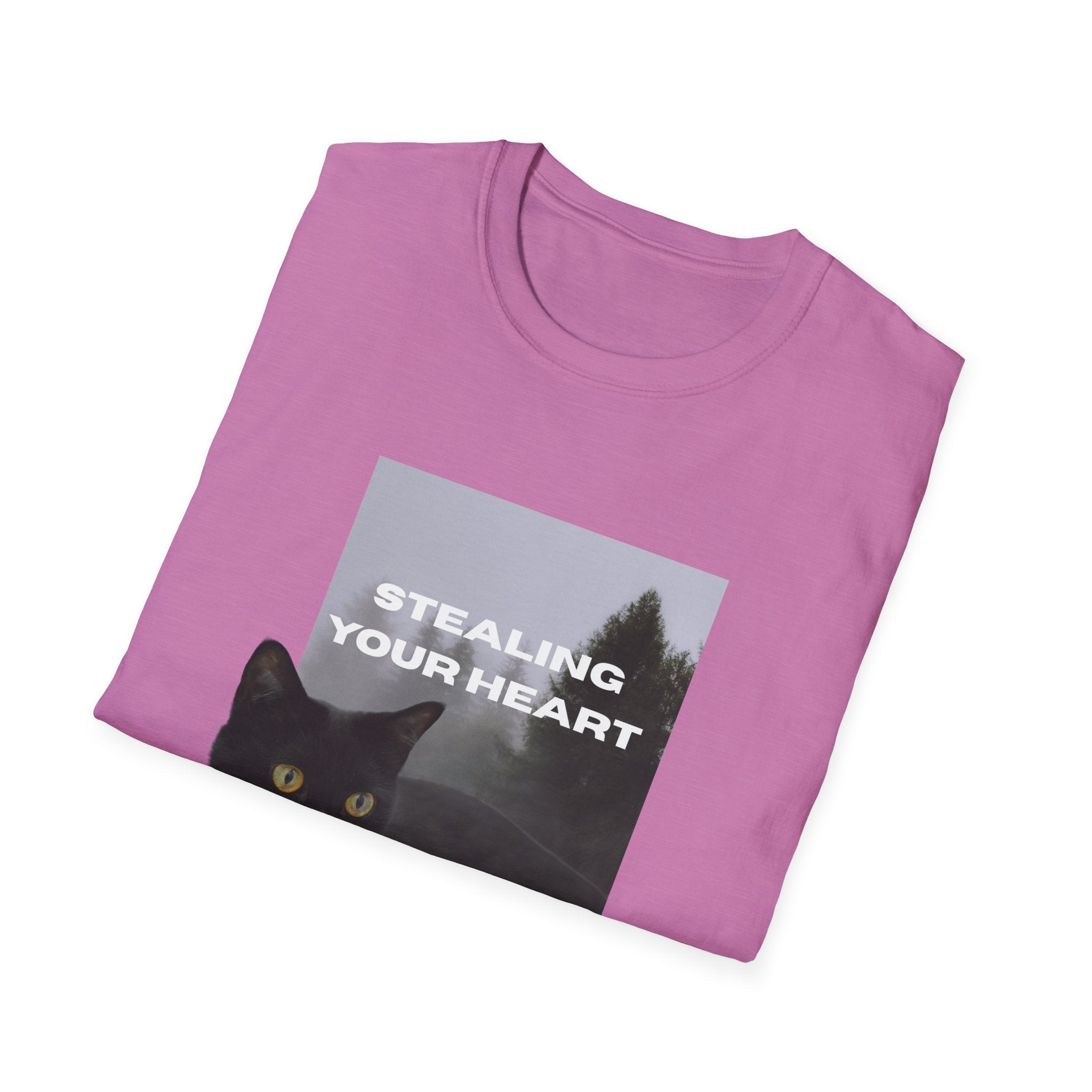 Stealing Your Heart Cat T-Shirt, Funny Cat Lover Gift, Pet Owner Tee, Cozy Everyday Wear, Birthday Present for Cat Lovers