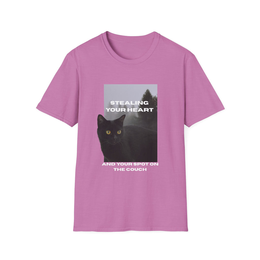 Stealing Your Heart Cat T-Shirt, Funny Cat Lover Gift, Pet Owner Tee, Cozy Everyday Wear, Birthday Present for Cat Lovers