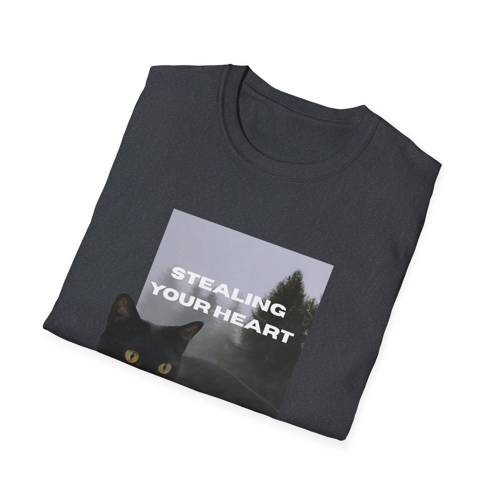 Stealing Your Heart Cat T-Shirt, Funny Cat Lover Gift, Pet Owner Tee, Cozy Everyday Wear, Birthday Present for Cat Lovers