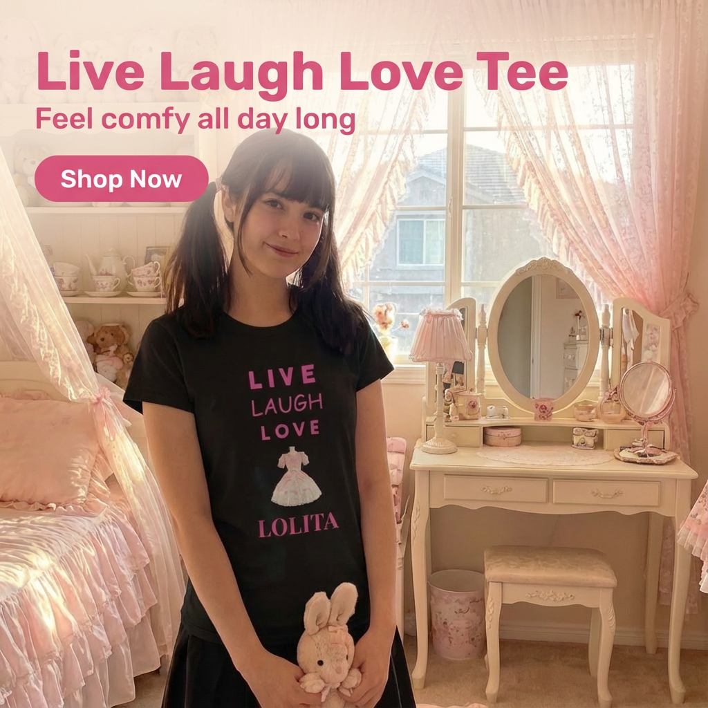 Live Laugh Love Lolita Women's Softstyle Tee | Cute Casual Shirt, Trendy Gift, Everyday Wear, Anime Lover Apparel
