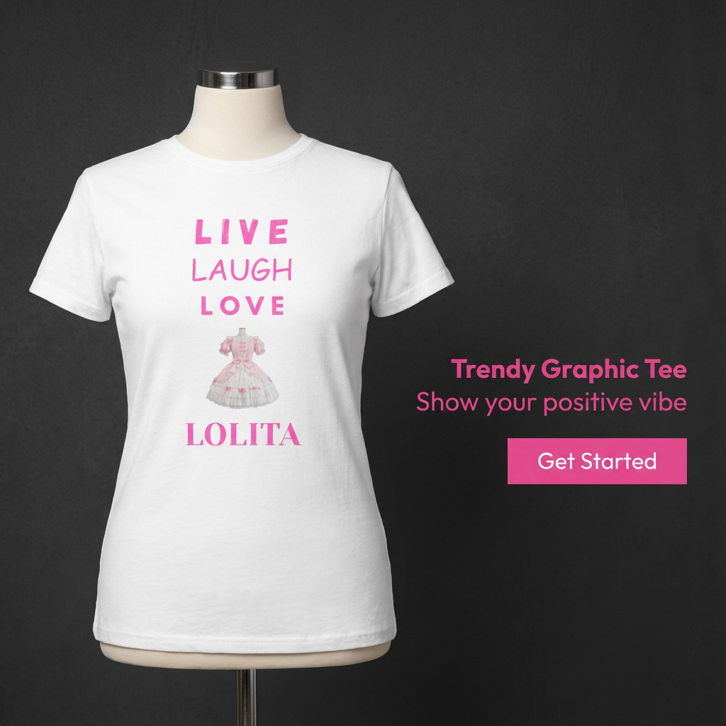 Live Laugh Love Lolita Women's Softstyle Tee | Cute Casual Shirt, Trendy Gift, Everyday Wear, Anime Lover Apparel