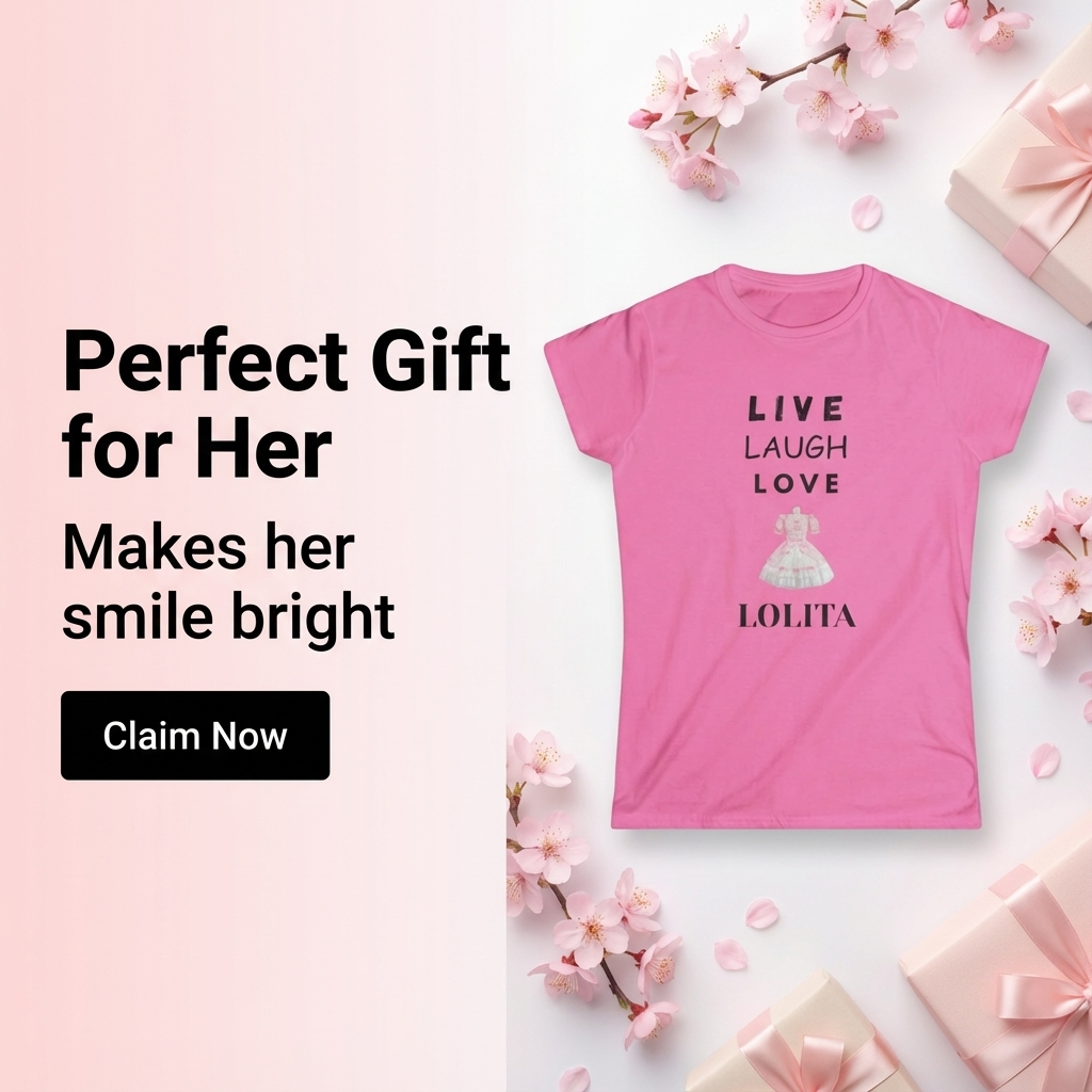 Cute Women's Softstyle Tee - Live Laugh Love Lolita, Casual Tee, Gift for Her, Summer Top, Trendy Graphic Shirt